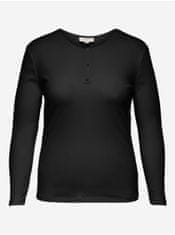 ONLY Čierne basic tričko s dlhým rukávom ONLY CARMAKOMA Adda 46-48