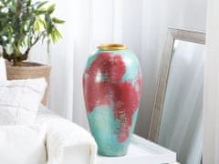 Beliani Dekoratívna keramická váza červená / zelená CARTEIA