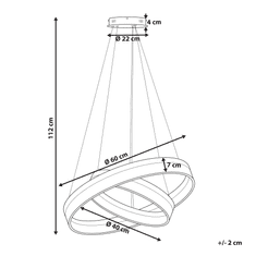 Beliani Závesná kovová LED lampa biela PUZI