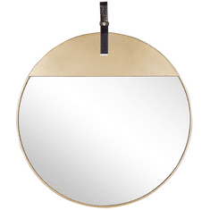 Beliani Nástenné zrkadlo so závesným popruhom ø 60 cm zlaté GURS