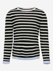 ONLY Bielo-čierny dievčenský pruhovaný sveter ONLY Suzana 122-128