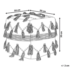 Beliani Bavlnený puf 50 x 50 cm béžový/čierny THONDI