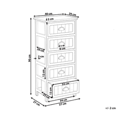 Beliani Biela komoda s 5 zásuvkami LUCY