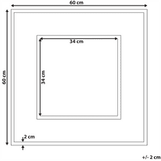 Beliani Nástenné zrkadlo BOISE tmavé drevo 60 x 60 cm