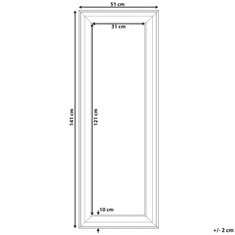 Beliani Čierne nástenné zrkadlo v dekoratívnom ráme 51 x 141 cm LUNEL