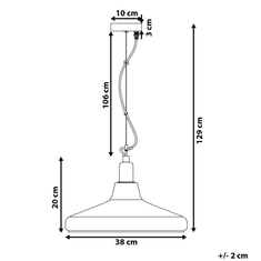 Beliani Závesná lampa zo skla zlatá ALIKOS