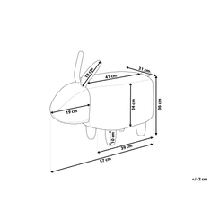 Beliani Čalúnená zvieracia taburetka biela BUNNY