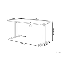 Beliani Elektricky nastaviteľný písací stôl 130 x 72 cm čierno-biely DESTIN II