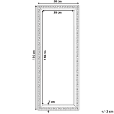 Beliani Nástenné zrkadlo 50 x 130 cm biele/strieborné MAULEON