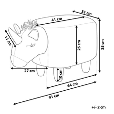 Beliani Čalúnená zvieracia taburetka biela UNICORN
