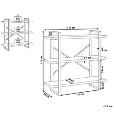 Beliani Regál s 3 policami tmavé drevo TIMBER