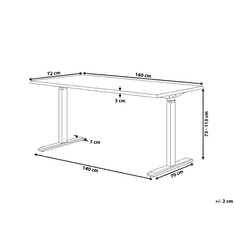 Beliani Ručne nastaviteľný písací stôl 160 x 70 cm sivo-biely DESTIN II