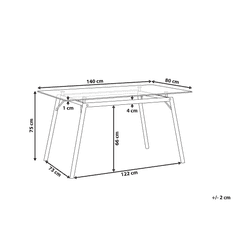 Beliani Sklenený jedálenský stôl 140 x 80 cm KAMINA