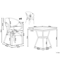 Beliani Sada záhradného nábytku so 4 stoličkami a stolom čierna CASPRI