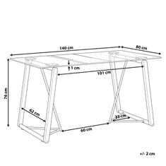 Beliani Jedálenský stôl čierny sklenený 140 X 80 TACOMA