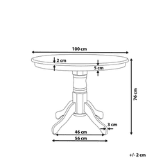 Beliani Jedálenský stôl bielo-hnedý okrúhly 100 cm AKRON