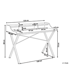 Beliani Pracovný stôl 120 x 60 cm z tmavého dreva s čiernou GALVEN