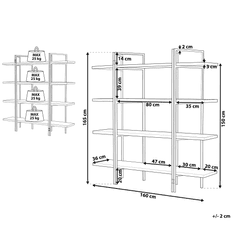 Beliani Knižnica so 4 policami z tmavého dreva COMPTON