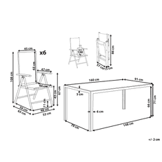 Beliani Záhradný jedálenský set (stôl + 6 stoličiek) CATANIA