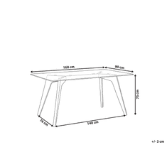 Beliani Jedálenský stôl so skleneným povrchom 160 cm HUDSON