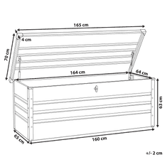 Beliani Úložný box tmavošedý 165 x 70 cm 600L CEBROSA