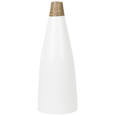 Beliani Dekoratívna keramická váza biela EMONA