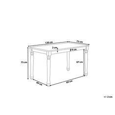 Beliani Jedálenský stôl biely 120 x 75 CARY