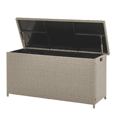 Beliani Záhradný box 126 x 46 cm ratanový béžový (taupe) MODENA