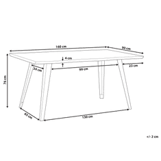 Beliani Jedálenský stôl 160 x 90 cm tmavé drevo WITNEY