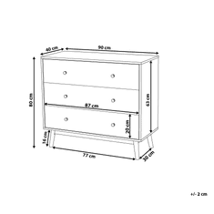 Beliani Komoda hnedá tri zásuvky MESAM