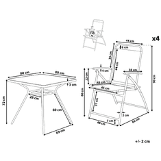 Beliani Záhradná jedálenská súprava so 4 stoličkami LIVO