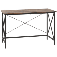 Beliani Písací stôl 115 x 60 cm tmavé drevo/čierna FUTON