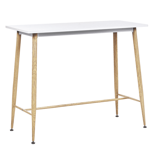 Beliani Barový stôl 90 x 50 cm biely a svetlý CHAVES