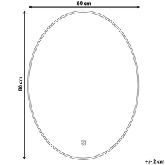 Beliani Nástenné zrkadlo s LED osvetlením 60 x 80 cm strieborné MAZILLE