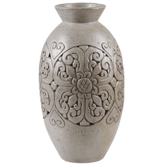 Beliani Dekoratívna váza sivá ELEUSIS