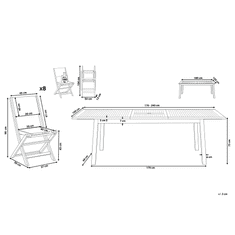 Beliani Drevená záhradná súprava stola a stoličiek CESANA