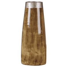Beliani Dekoratívna terakotová váza tmavé drevo CYRENE