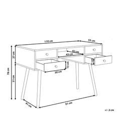 Beliani Písací stôl so 4 zásuvkami 110 x 55 cm biely LEVIN