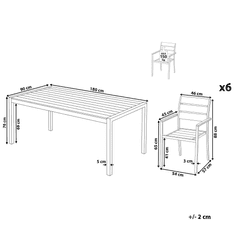 Beliani Záhradná jedálenská súprava so 6 stoličkami LIVO