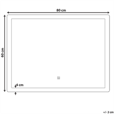 Beliani Nástenné zrkadlo s LED osvetlením 60 x 80 cm strieborné CORROY