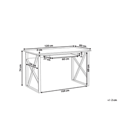 Beliani Písací stôl 120 x 60 cm tmavé drevo DARBY