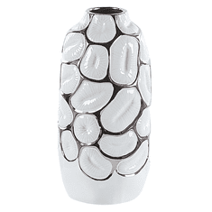 Beliani Dekoratívna keramická váza 28 cm biela CENABUM