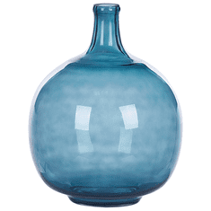 Beliani Sklenená váza na kvety 31 cm modrá CHAPPATHI