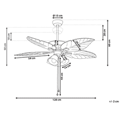 Beliani Stropný ventilátor so svetlom svetlé drevo/strieborný GILA