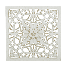 Beliani Nástenná dekorácia biela so starožitným efektom VENADO