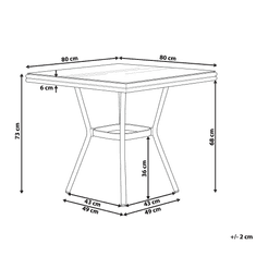 Beliani Záhradný stôl hliníkový 80 x 80 cm čierny / tmavé drevo CASPRI