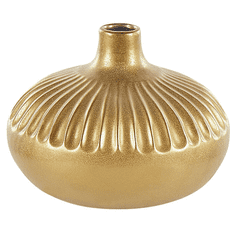 Beliani Dekoratívna keramická váza 20 cm zlatá CERCEI