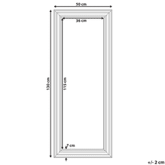 Beliani Nástenné zrkadlo 50 x 130 cm bielo-strieborné VERTOU