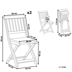 Beliani Sada dvoch záhradných stoličiek CENTO