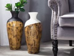 Beliani Dekoratívna keramická váza čierna / hnedá BONA